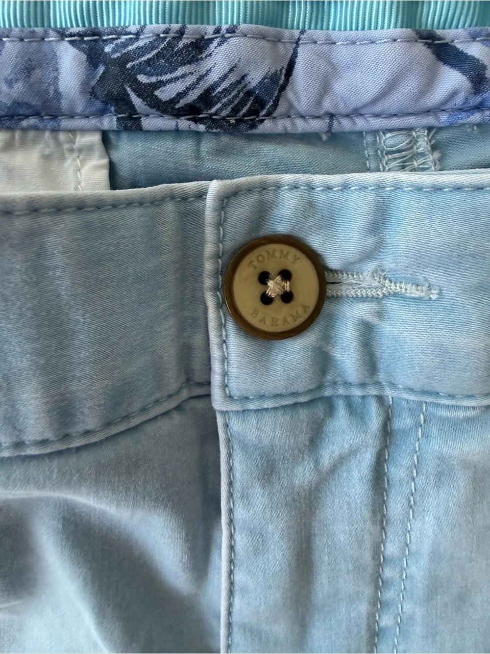 Tommy Bahama Light Blue Cotton Flat Front Shorts